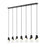 Z-Lite Aimie 7 Light Linear Chandelier, Matte Black/White Swirl - 828P7-7L-MB