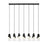 Z-Lite Aimie 7 Light Linear Chandelier, Matte Black/White Swirl