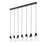 Z-Lite Aimie 7 Light Linear Chandelier, Matte Black/White Swirl