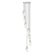 Z-Lite Aimie 7 Light Chandelier, Brushed Nickel/White Swirl - 828P7-7R-BN