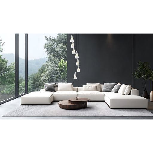 Z-Lite Aimie 7 Light Chandelier, Brushed Nickel/White Swirl