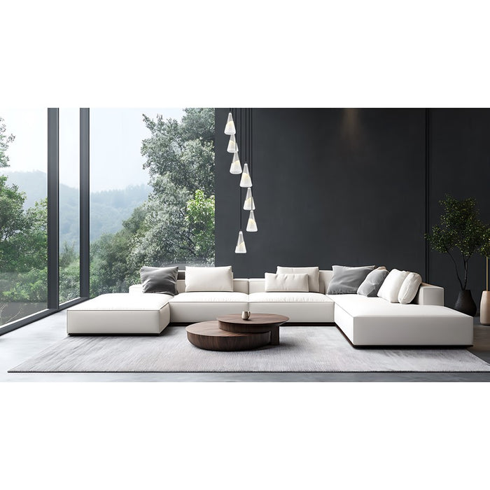 Z-Lite Aimie 7 Light Chandelier, Brushed Nickel/White Swirl