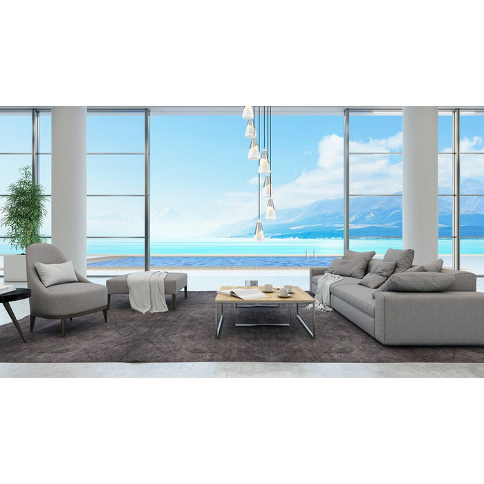 Z-Lite Aimie 7 Light Chandelier, Brushed Nickel/White Swirl