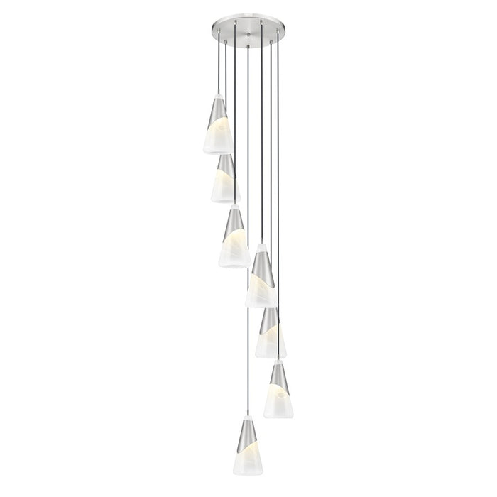 Z-Lite Aimie 7 Light Chandelier, Brushed Nickel/White Swirl