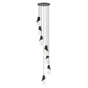 Z-Lite Aimie 7 Light Chandelier, Matte Black/White Swirl - 828P7-7R-MB
