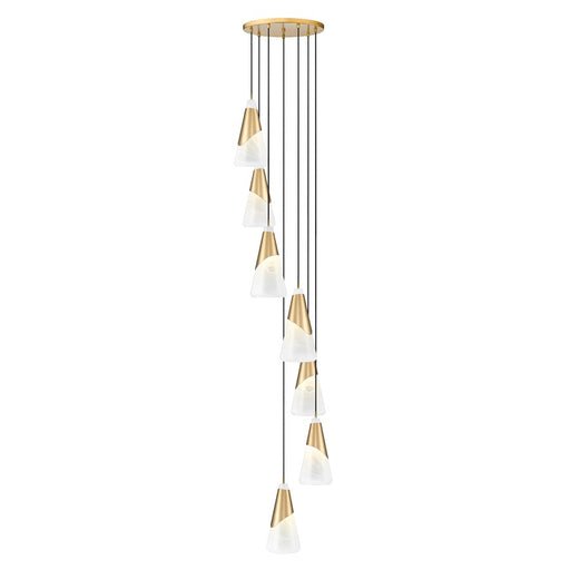 Z-Lite Aimie 7 Light Chandelier, Modern Gold/White Swirl - 828P7-7R-MGLD