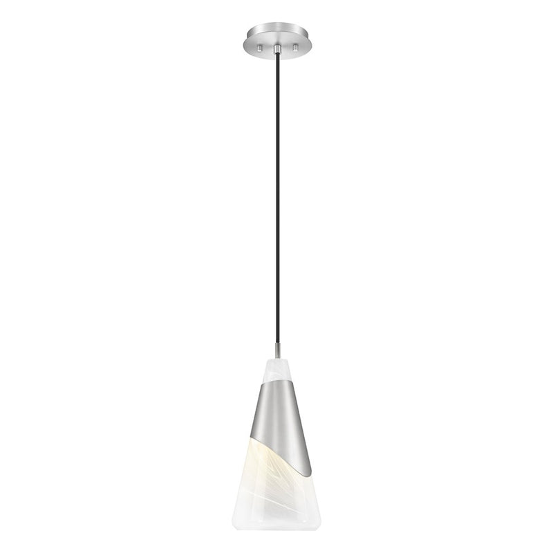 Z-Lite Aimie 1 Light 7" Pendant, Brushed Nickel/White Swirl - 828P7-BN