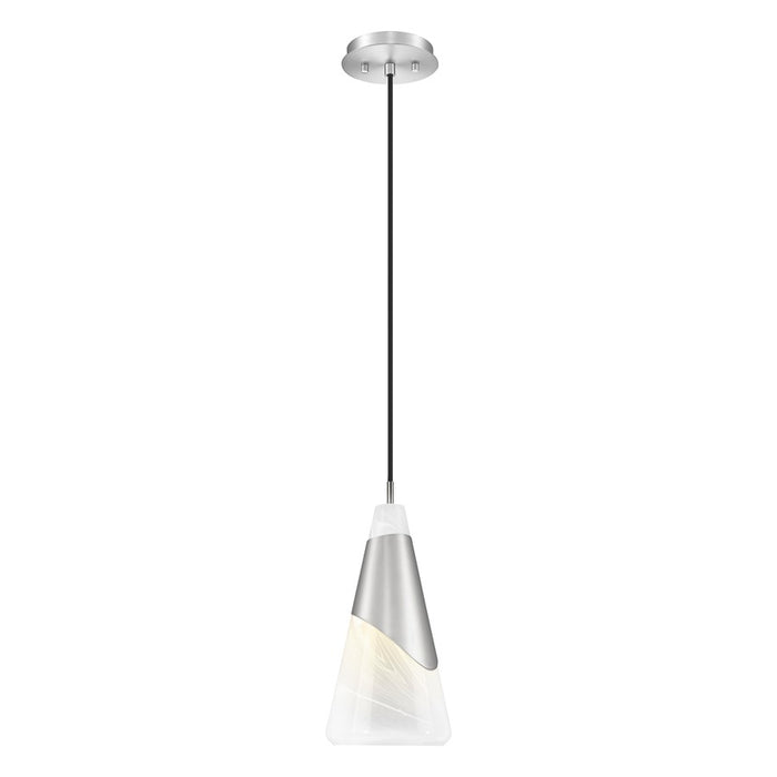 Z-Lite Aimie 1 Light 7" Pendant, Brushed Nickel/White Swirl - 828P7-BN
