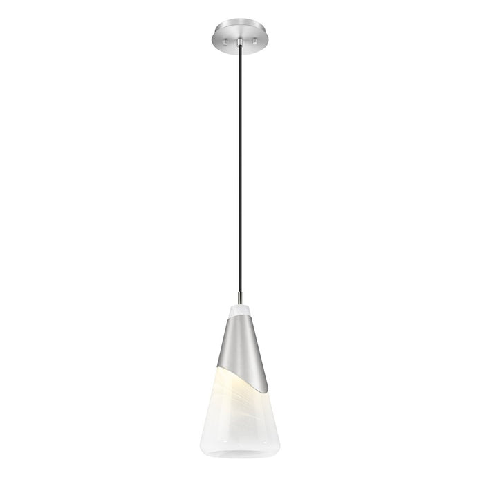 Z-Lite Aimie 1 Light 7" Pendant, Brushed Nickel/White Swirl