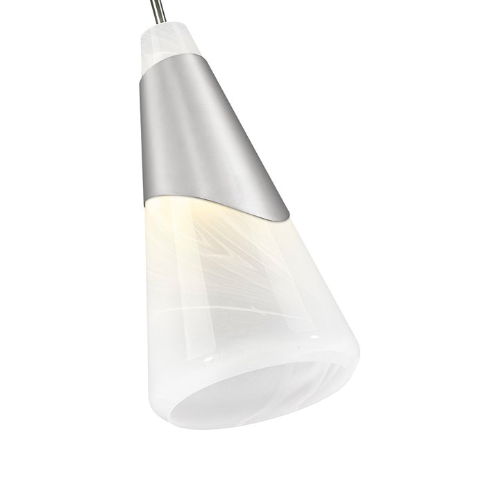 Z-Lite Aimie 1 Light 7" Pendant, Brushed Nickel/White Swirl