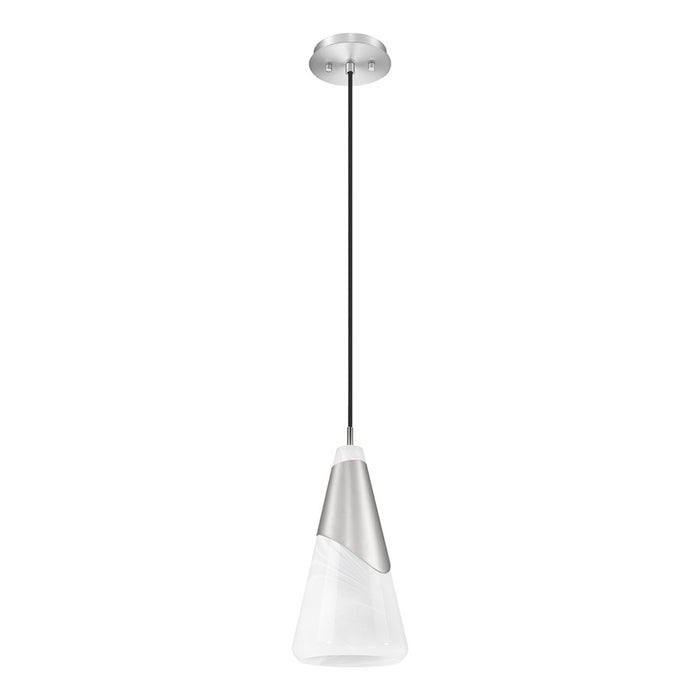 Z-Lite Aimie 1 Light 7" Pendant, Brushed Nickel/White Swirl