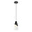 Z-Lite Aimie 1 Light 7" Pendant, Matte Black/White Swirl