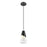 Z-Lite Aimie 1 Light 7" Pendant, Matte Black/White Swirl