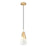 Z-Lite Aimie 1 Light 7" Pendant, Modern Gold/White Swirl