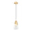 Z-Lite Aimie 1 Light 7" Pendant, Modern Gold/White Swirl