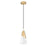 Z-Lite Aimie 1 Light 7" Pendant, Modern Gold/White Swirl