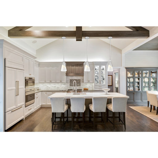 Z-Lite Aimie 1 Light 7" Pendant/Rod, Brushed Nickel/White Swirl