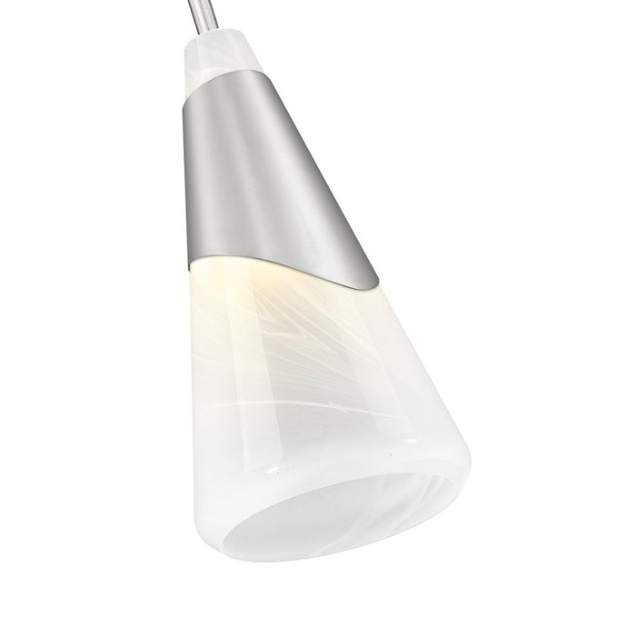 Z-Lite Aimie 1 Light 7" Pendant/Rod, Brushed Nickel/White Swirl