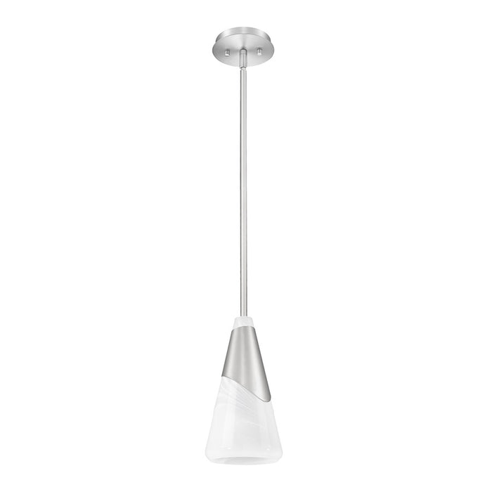 Z-Lite Aimie 1 Light 7" Pendant/Rod, Brushed Nickel/White Swirl