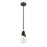 Z-Lite Aimie 1 Light 7" Pendant/Rod, Matte Black/White Swirl