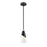 Z-Lite Aimie 1 Light 7" Pendant/Rod, Matte Black/White Swirl