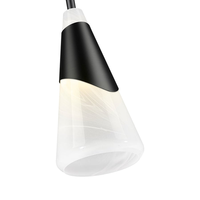Z-Lite Aimie 1 Light 7" Pendant/Rod, Matte Black/White Swirl