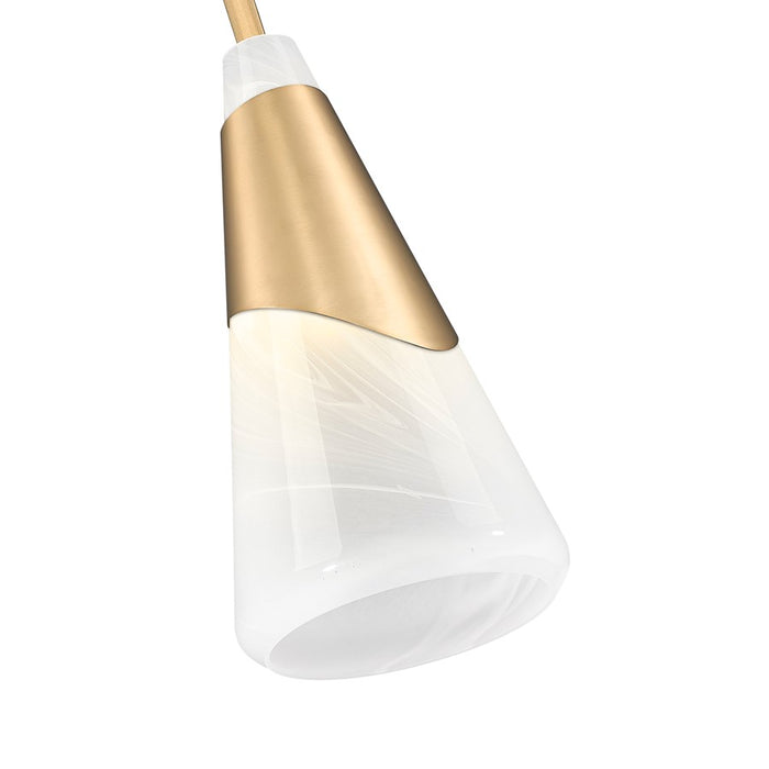 Z-Lite Aimie 1 Light 7" Pendant/Rod, Modern Gold/White Swirl