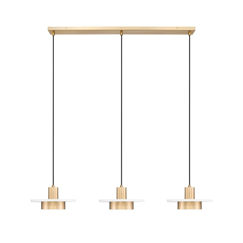 Z-Lite Ludo 3Lt Linear Chandelier, White/Gold/Frosted