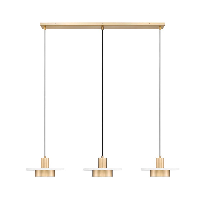 Z-Lite Ludo 3Lt Linear Chandelier, White/Gold/Frosted