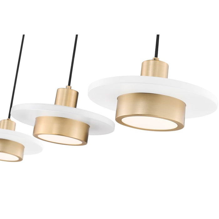 Z-Lite Ludo 3Lt Linear Chandelier, White/Gold/Frosted