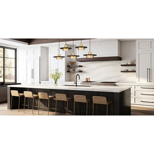 Z-Lite Ludo 5Lt Linear Chandelier, Black/Gold/Frosted