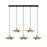 Z-Lite Ludo 5Lt Linear Chandelier, Black/Gold/Frosted