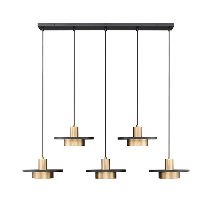Z-Lite Ludo 5Lt Linear Chandelier, Black/Gold/Frosted