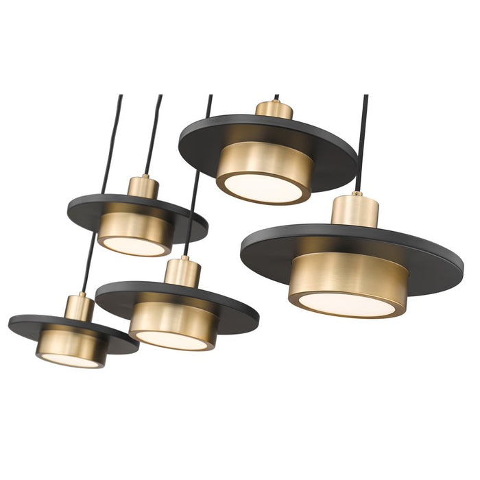 Z-Lite Ludo 5Lt Linear Chandelier, Black/Gold/Frosted