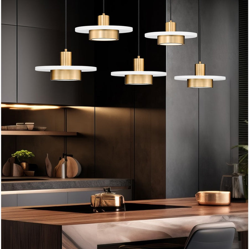 Z-Lite Ludo 5Lt Linear Chandelier, White/Gold/Frosted
