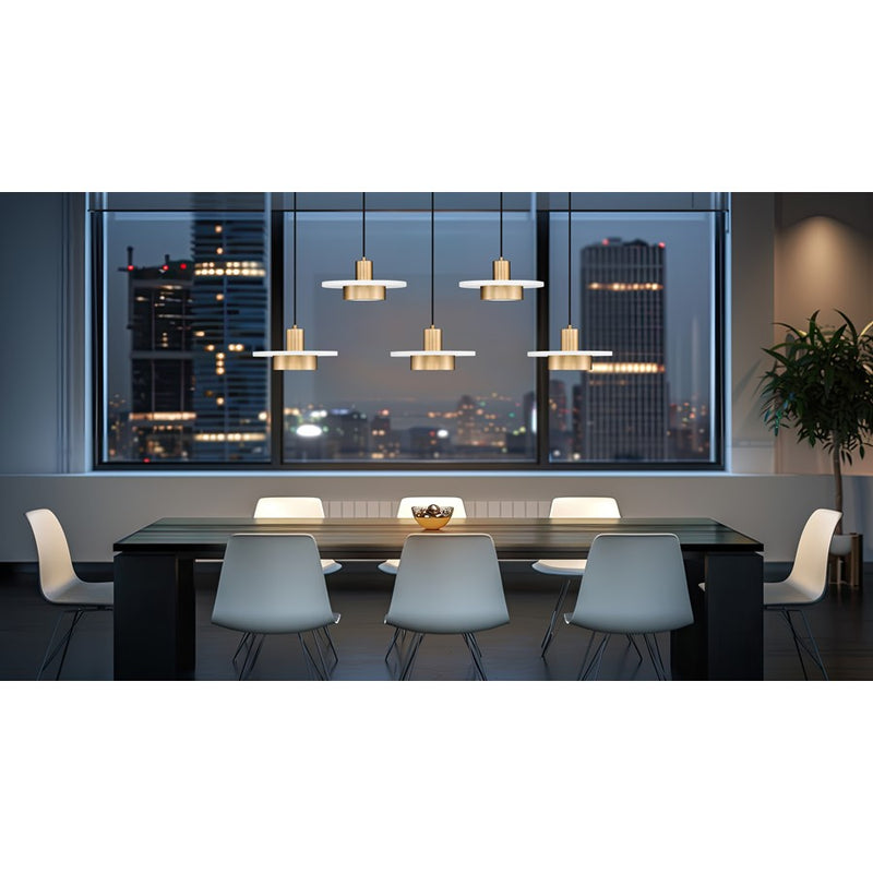 Z-Lite Ludo 5Lt Linear Chandelier, White/Gold/Frosted