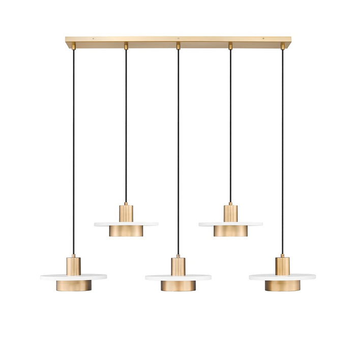 Z-Lite Ludo 5Lt Linear Chandelier, White/Gold/Frosted