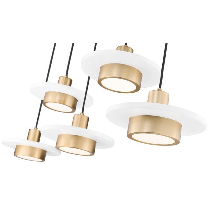 Z-Lite Ludo 5Lt Linear Chandelier, White/Gold/Frosted