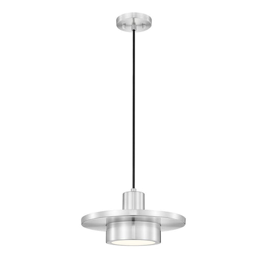 Z-Lite Ludo 1 Light 12" Pendant, Brushed Nickel/Frosted - 829P12-BN-LED
