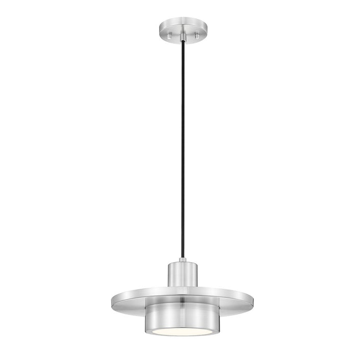 Z-Lite Ludo 1 Light 12" Pendant, Brushed Nickel/Frosted - 829P12-BN-LED