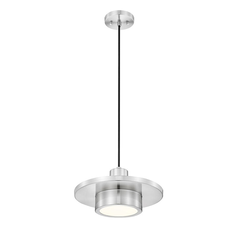 Z-Lite Ludo 1 Light 12" Pendant, Brushed Nickel/Frosted