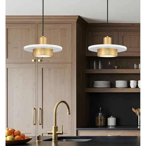 Z-Lite Ludo 1Lt 12" Pendant, White/Gold/Frosted