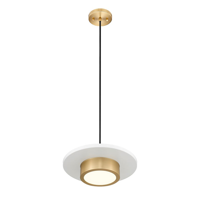 Z-Lite Ludo 1Lt 12" Pendant, White/Gold/Frosted