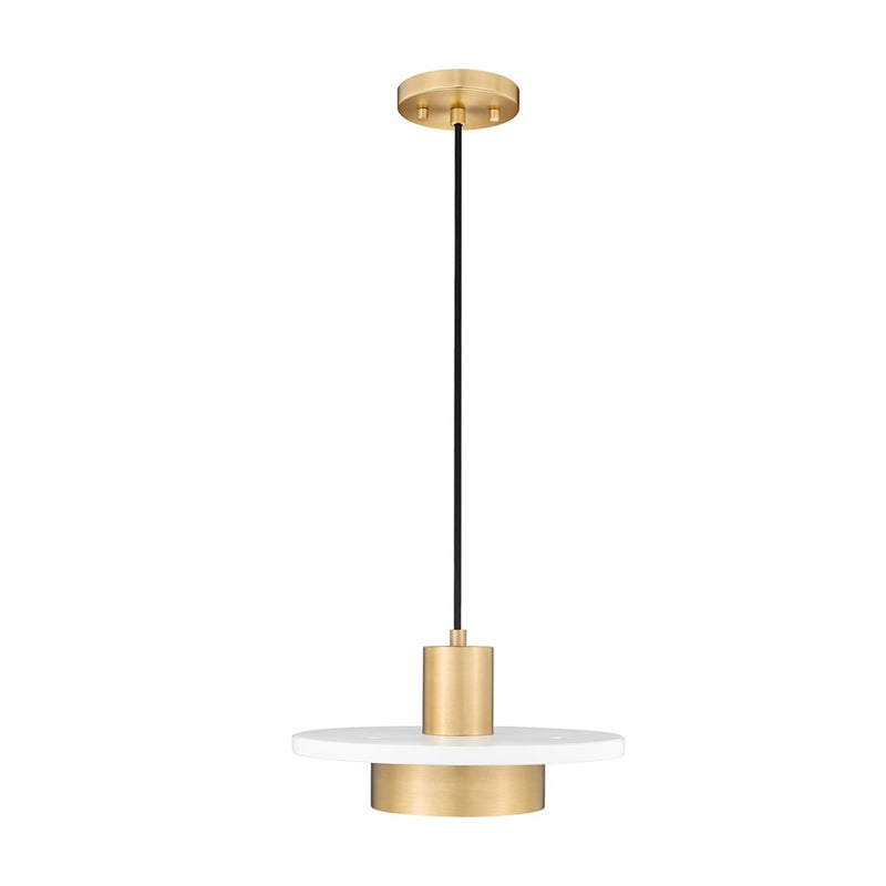 Z-Lite Ludo 1Lt 12" Pendant, White/Gold/Frosted
