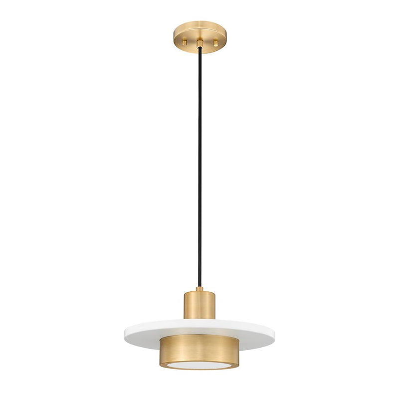 Z-Lite Ludo 1Lt 12" Pendant, White/Gold/Frosted