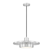 Z-Lite Ludo 1 Light 16" Pendant, Brushed Nickel/Frosted - 829P16-BN-LED