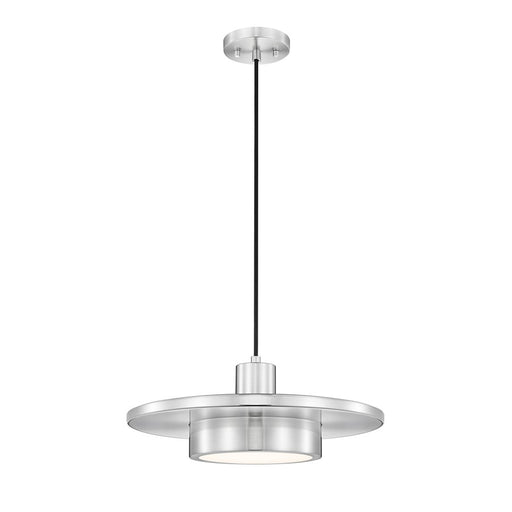 Z-Lite Ludo 1 Light 16" Pendant, Brushed Nickel/Frosted - 829P16-BN-LED