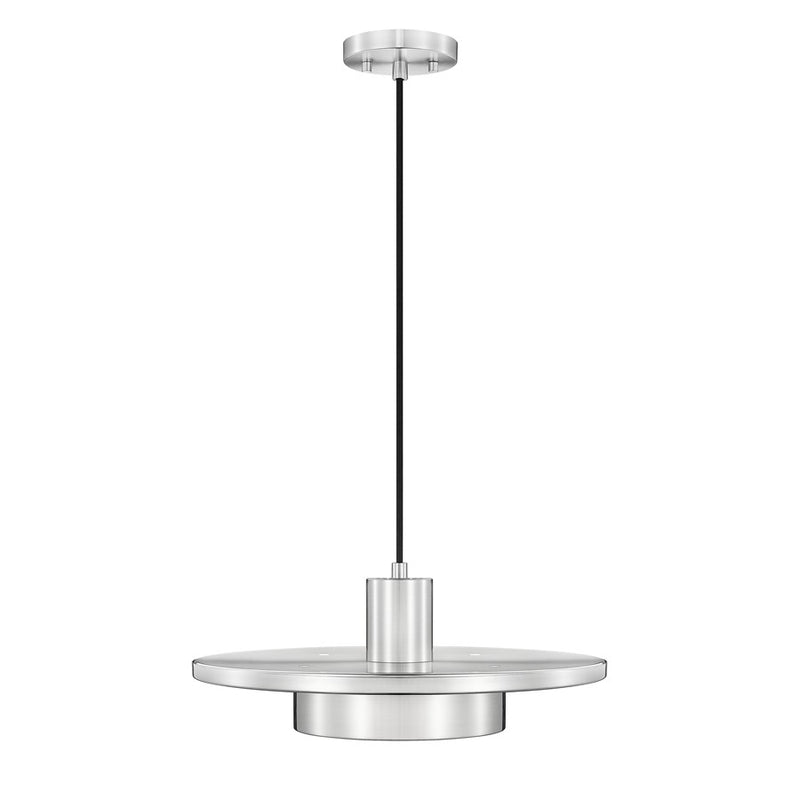 Z-Lite Ludo 1 Light 16" Pendant, Brushed Nickel/Frosted