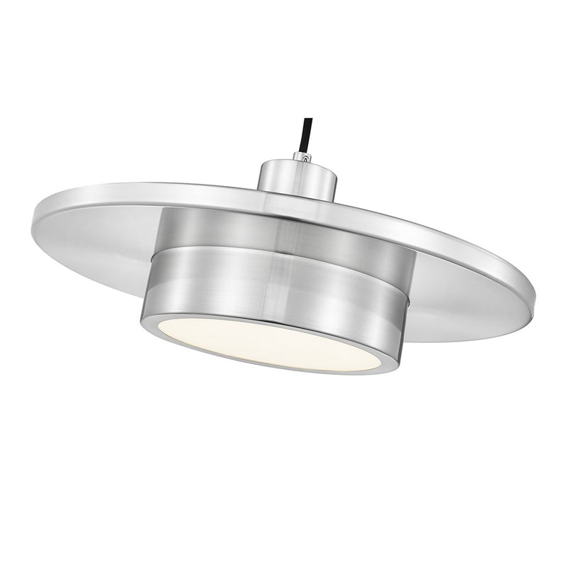 Z-Lite Ludo 1 Light 16" Pendant, Brushed Nickel/Frosted
