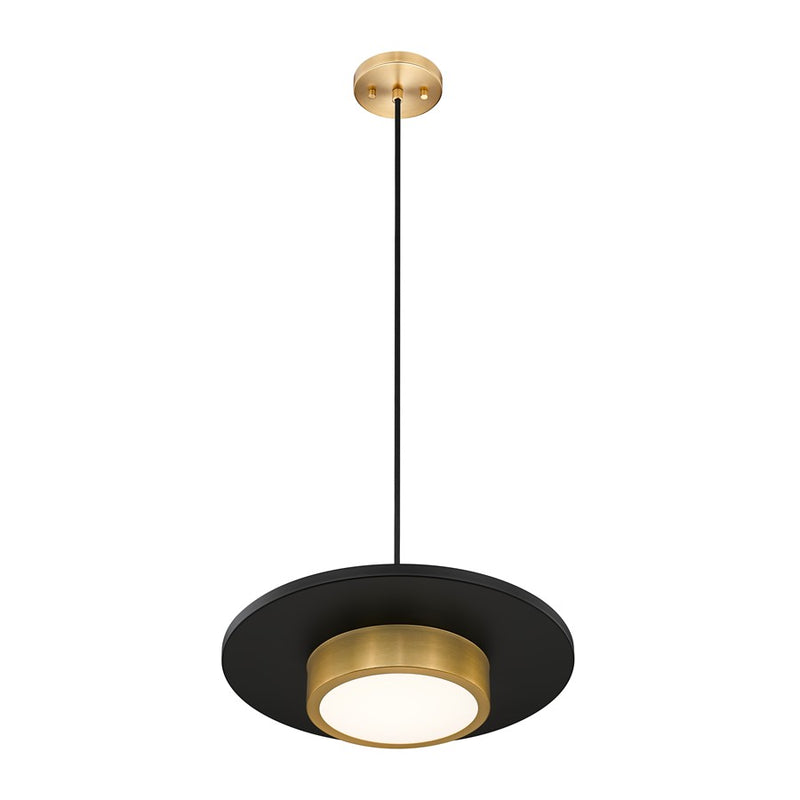 Z-Lite Ludo 1Lt 16" Pendant, Black/Gold/Frosted